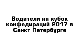 Водители на кубок конфедираций 2017 в Санкт-Петербурге